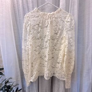 Off-White Lace long Sleeve Blouse Size Large